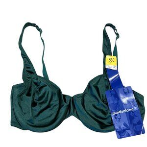 Maidenform Shiny Satin Underwire Bra 36C Nylon/Spandex NWT Vintage